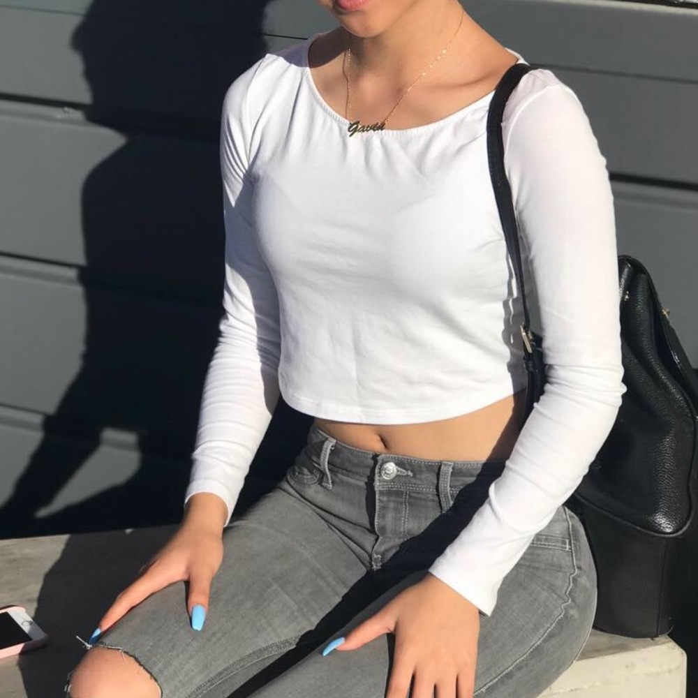 Cute white cropped top